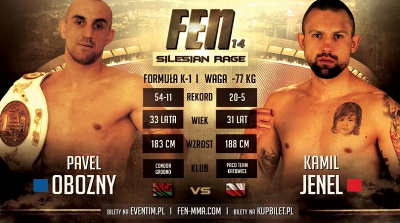 Kamil Jenel vs Paweł Obozny na gali FEN 14 w Spodku