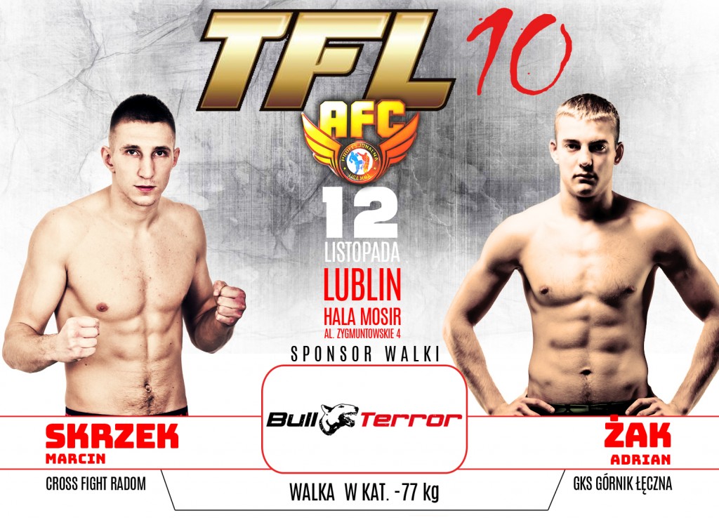 Adrian Żak vs. Marcin Skrzek 12 Listopada w karcie walk TFL 10/AFC.