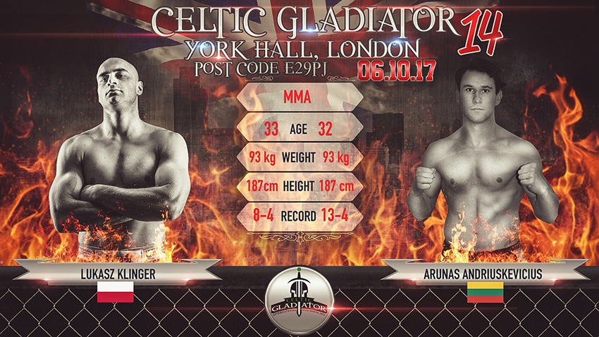 Arunas Andriuskevicus Vs Łukasz Klinger podczas Celtic Gladiator