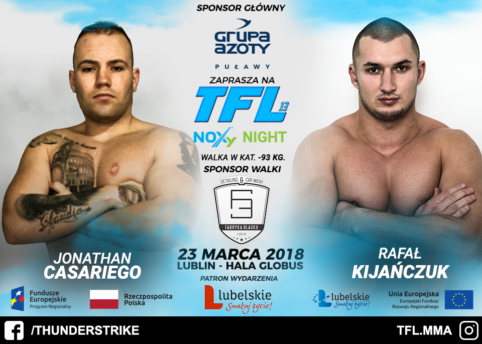 Rafał Kijańczuk vs Jonathan Casariego, już 23 marca na TFL 13 „NOXY NIGHT” w Lublinie!
