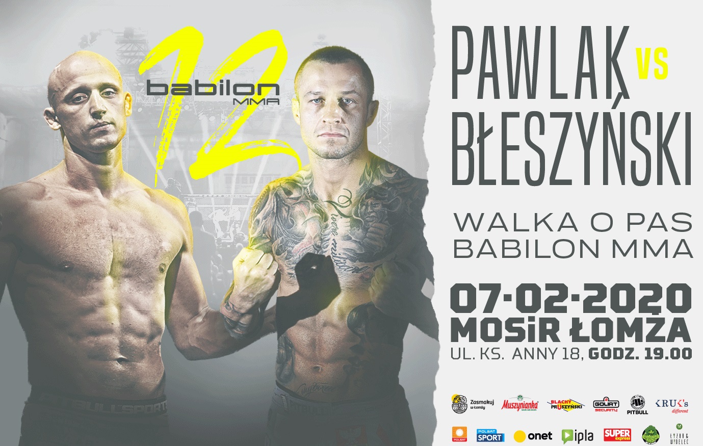 Babilon MMA 12 Pawlak vs Błeszyński 7 lutego w Łomży!
