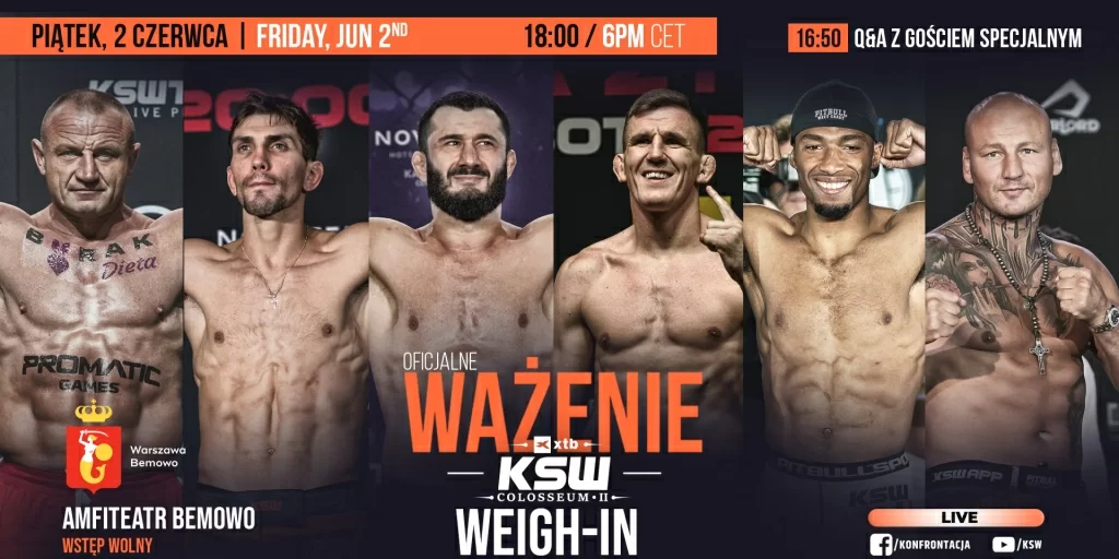 OFICJALNA CEREMONIA WAŻENIA PRZED GALĄ XTB KSW COLOSSEUM 2
