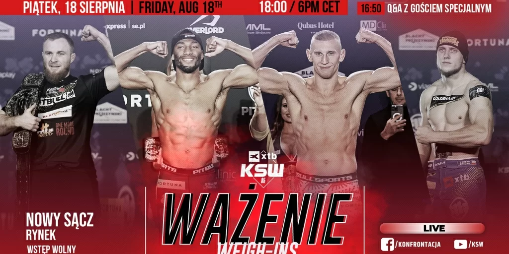 OFICJALNA CEREMONIA WAŻENIA PRZED XTB KSW 85 W NOWYM SĄCZU
